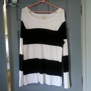Blackandwhite thin French Autumn sweater for girls
